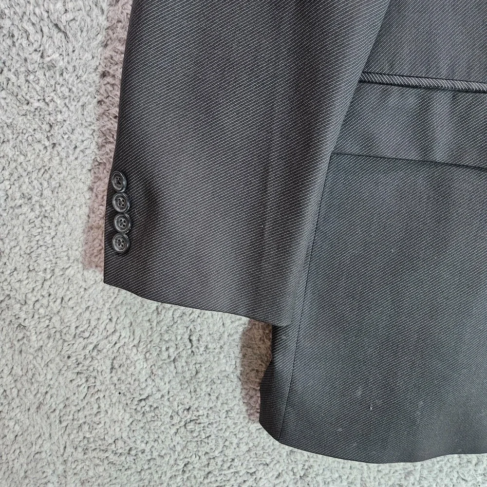 Ralph Lauren Suit Blazer Sport Coat Men 44L 100% Wool Textured‎ Gray